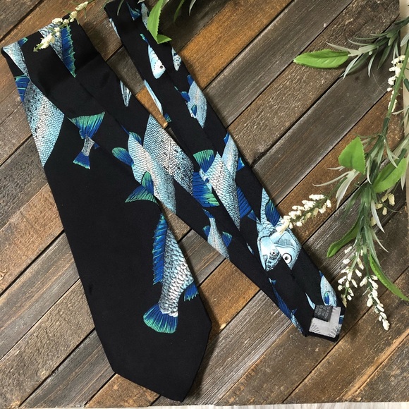 Rare Fornasetti Italian Silk Fish Tie